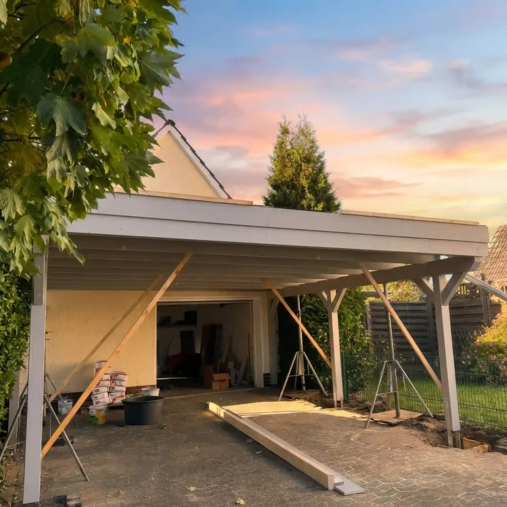 Holzcarport Bau durch Zimmerei Voltermann in Diepholz