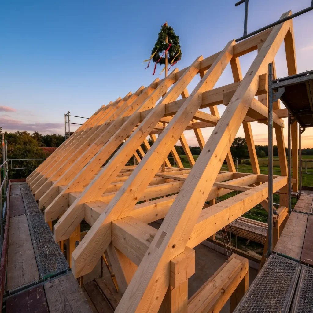 Dachstuhl im Bau in Vechta