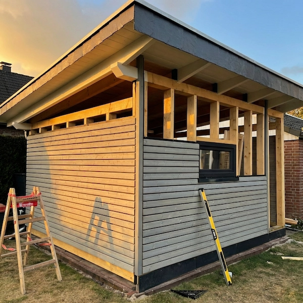 Gartenhütte aus Diepholz im Bau